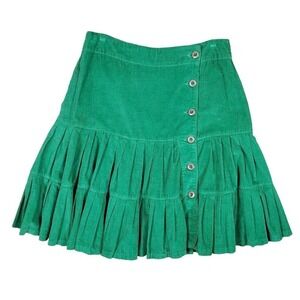 Anthropologie Sitwell Corduroy Button Front Tiered Skirt Western Women Size 10